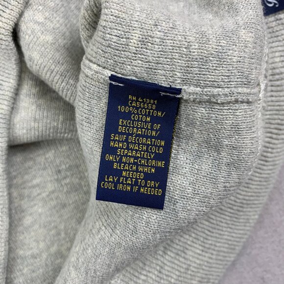 Ralph Lauren Polo Mens Sweater Medium Gray Blue Colorblock Crewneck Long Sleeve - Picture 7 of 8